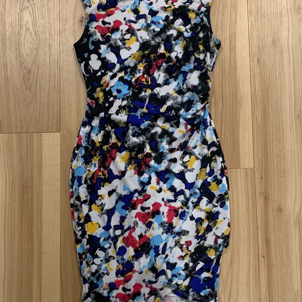 Multicolor Abstract Print Women's Dress